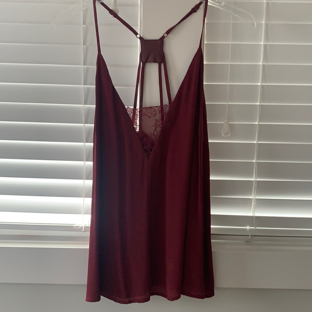 SILK MAROON TANK TOP